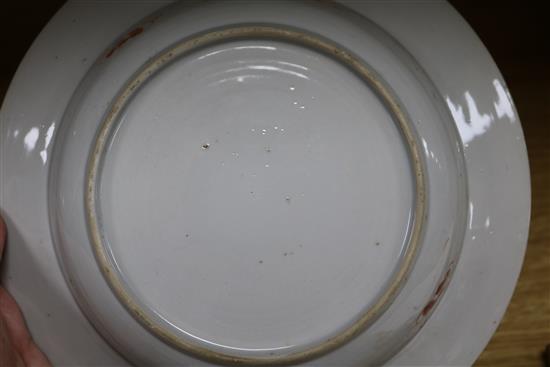 A pair of Chinese export famille rose pheasant plates diameter 23cm